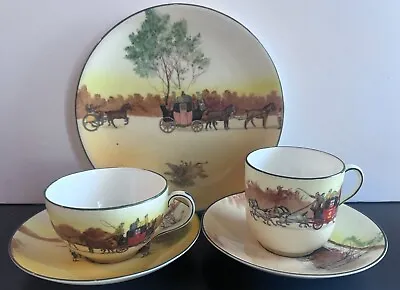 Buy Royal Doulton Coaching Days Plates Cups And Saucers 7 Piece Lot • 83.48£