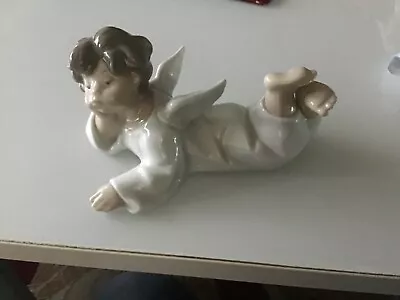 Buy Lladro Laying Down Cherub Boy Porcelain Figurine • 14£