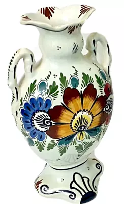 Buy DELFT Polychrome Double Handled Vase Vintage Handpainted Mantel Decor 11  READ • 36.15£