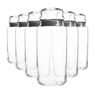 Buy LAV 6x Sera Glass Storage Jars Sweet Candy Food Pots Sealed Lid 1.4L Black • 11£