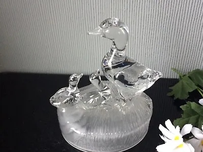 Buy Royal Crystal PCR Duck &Ducklings Figurine Glass Clear Animal Ornament Sculpture • 10£