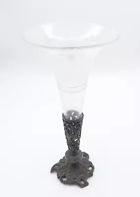 Buy Antique Victorian Cut Lead Crystal Glass Epergne Metal Base • 49.95£