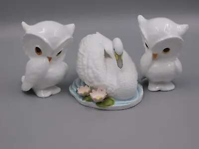 Buy Royal Osborne China Swan And Owls Figurines. • 7.99£