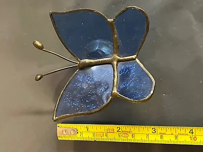 Buy Stained Glass Butterfly. Light Catcher. Hand Made.  Vintage Mid Century Item • 15£
