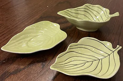 Buy Vintage 1960s Carlton Ware Hand Painted Green Leaf Plate England Aussie Design • 23.98£