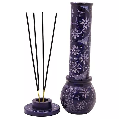 Buy Handmade Blue Marble Soapstone Incense Stick Holder / Candle Holder C13 • 112.26£