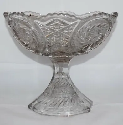 Buy Stunning Vintage Cut Glass Pedestal Dish (8.75  Tall) Fruit Bowl Stand • 34£