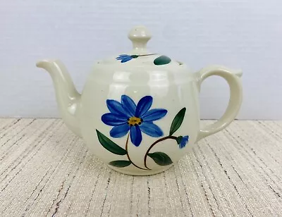 Buy Vintage 50’s Shawnee Pottery USA Teapot W/ Lid Hand Painted Blue Flower Cottage • 15.34£