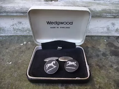 Buy Vintage Wedgwood Jasperware Sterling Silver Cufflinks Northamptonshire Yeomanry • 9.99£