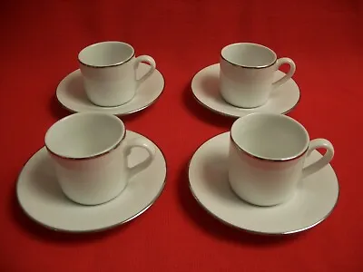 Buy 4 X Royal Worcester ~ Classic Platinum ~ Coffee / Espresso Cup /can & Saucer • 26£