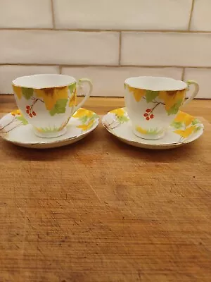 Buy Vintage Royal Grafton Bone China Two Cups Saucers And Side Plates • 0.99£