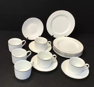 Buy Royal Worcester Cups Saucers Side Plates Classic Silver White 18pc T4134 • 10£