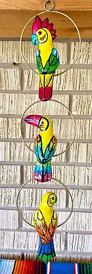 Buy 3 Talavera Bird Handmade Painted Ceramic Parrot Mexican Pottery Hanging Patio #8 • 37.92£
