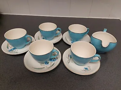 Buy Alfred Meakin Jayne Floral Fine Bone China Teacups And Saucers Milk Jug Set Of 5 • 22£