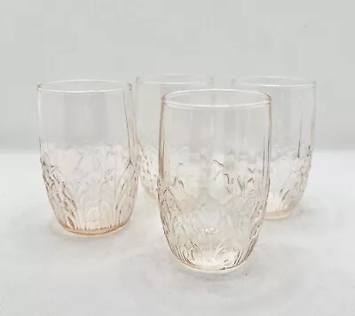 Buy Vintage Pink Depression Juice Glasses 3 1/2  X 2  Set Of 4 • 37.95£