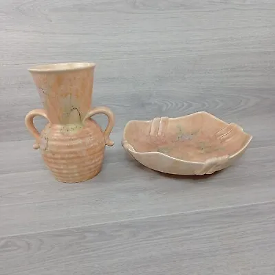 Buy Beswick Art Deco Ceramic Pottery Vase 563 Plus Ceramic Pottery Bowl Set 1930's • 15£