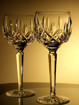 Buy Waterford Crystal Lismore Hock Wine Glasses Pair Vintage Mint Signed • 69£