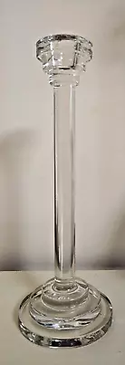Buy Vintage Stylish Heavy Clear Pedestal Candlestick Holder 27 Cm High X 9.5 Cm Base • 9£