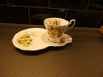 Buy Royal Standard Fine Bone China Yellow  Wild Rose  Tennis Set Cup And Plate • 12.99£