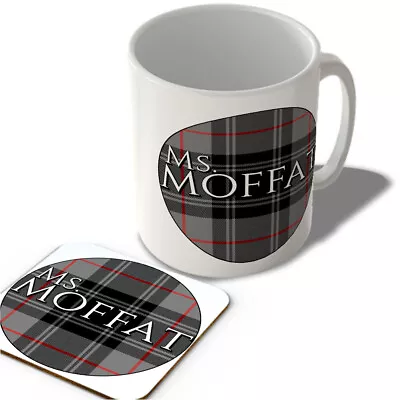 Buy Ms Moffat - Moffat Modern Tartan - (Circle Background) - Scottish Mug And Coa... • 12.99£