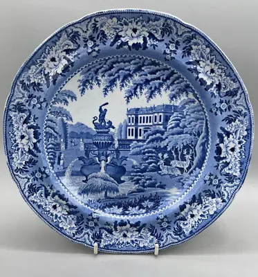 Buy Antique  Pearlware Blue / White Plate By Cj Mason ~ Hercules Fountain Pattern - • 95£