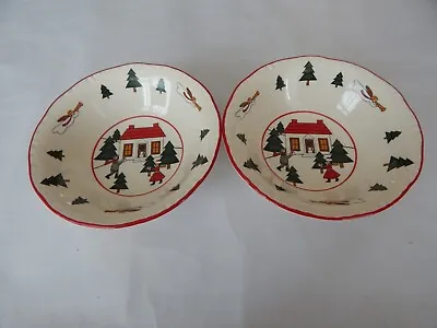 Buy Masons Christmas Village Tableware 2 Dishes Bowls Ironstone Soup Dessert Cereal • 25£
