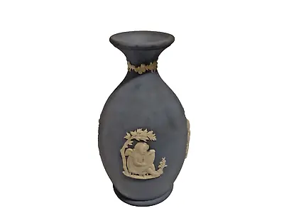 Buy Vintage Wedgwood England Muses & Cupid Blue Jasper Ware Bud Vase • 14.39£
