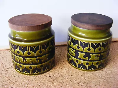 Buy Two Small Vintage Hornsea Heirloom (Green) Storage Pots. Curry & Parsley • 7.99£