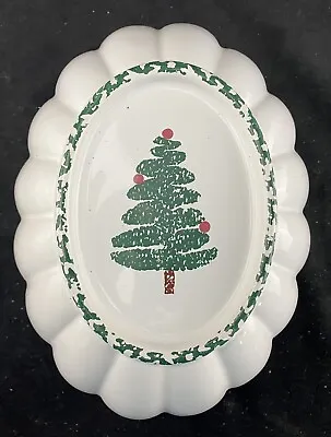Buy VIntage Furio  Green Sponge Christmas Tree Oval Ceramic Mold Jello/Cake Mold  • 12.44£