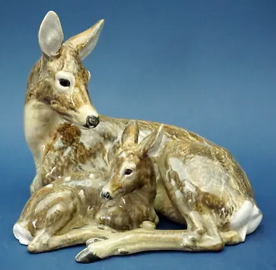 Buy Eduard Klablena Ceramic Sculpture Maternity Deer 1900 Wiener Werkstatte Keramos • 2,346£