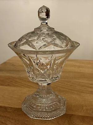 Buy Vintage Footed Cut Glass Lidded Sweet Dish • 6£