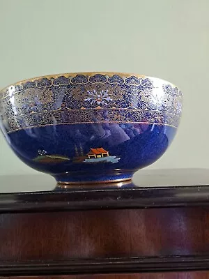 Buy Early Carlton Ware Blue Lustre Bowl In Pattern Number 2344 • 40£