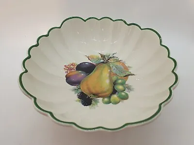 Buy Vintage Prinknash Pottery England Porcelain Scalloped Bowl With Pear Plum Grapes • 14.58£