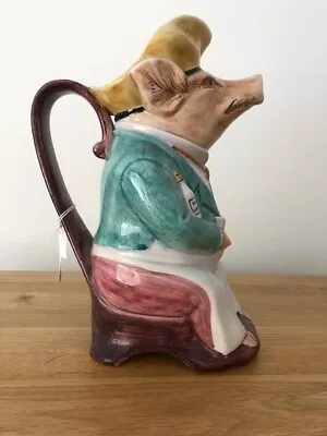 Buy Hand Painted Agueda Outeiro Portuguese Pig Pitcher / Jug - Circa 1940’s Signed • 39£