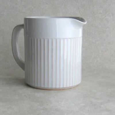 Buy White Stoneware Pitcher Ribbed T G Green England Pottery 3 Cup 1.5 Pint 5 Inches • 9.56£