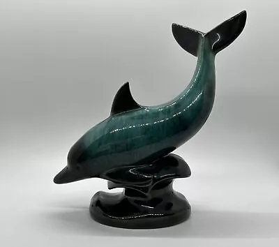 Buy Blue Mountain Pottery Dolphin Tail Up Terracotta Glazed 7.5  Tall • 19.16£