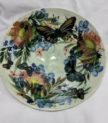 Buy GWILI POTTERY Bowl Butterflies Florals Carmarthen Hand Made Handpainted 8  • 20.85£
