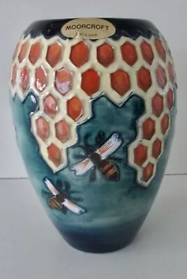 Buy Rare - Moorcroft Honeycomb Bee Vase - 1987 - Approx. 19cm • 395£