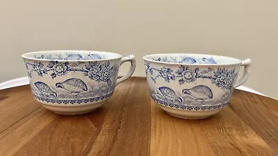 Buy Furnivals Blue Staffordshire Quail Cups Made In England (1913) • 28.82£