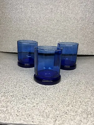Buy Anchor Hocking COBALT BLUE Glass Tumblers Vintage Glassware 3 • 33.19£