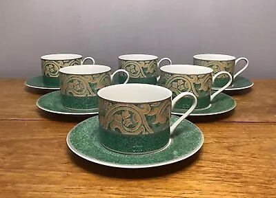 Buy 6x BHS Valencia Green - Teacups And Saucers VGC • 19.99£