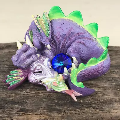Buy Vintage MOOD DRAGONS - SNOOZY Purple Dragon - Franklin Mint Ltd Ed Figurine • 8£