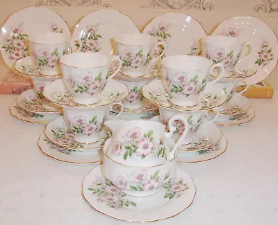 Buy Vintage Royal Albert PINK ROSE Tea Set Service🍰Bone China England🍰32 Piece Set • 89£