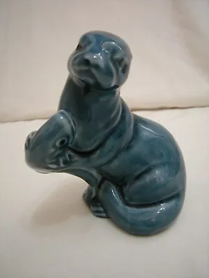 Buy POOLE POTTERY OTTER WITH FISH (11cm HIGH) • 6.99£