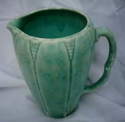 Buy Beautiful Vintage Arthur Wood  Green Drip Glaze Pitcher, Jug Vase Signed • 34.99£