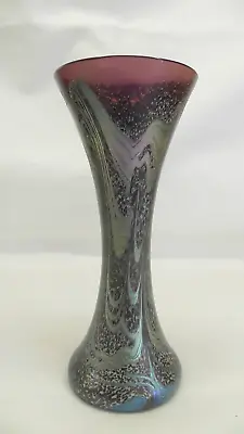 Buy OKRA IRIDESCENT Glass Vase 7 1/2  Tall Bearing Label • 75£