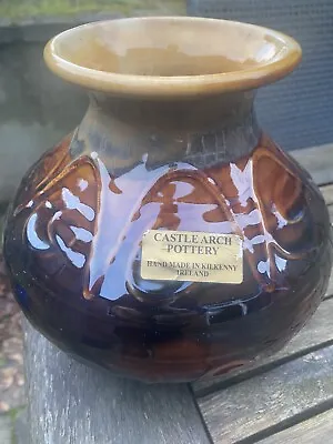 Buy Castle Arch Irish Handmade Pottery Vase, Kilkenny VGC • 19.50£