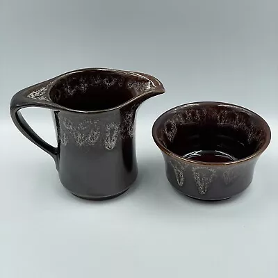 Buy Kernewek Brown Honeycombe Pottery • Milk Jug & Sugar Bowl • 14.99£