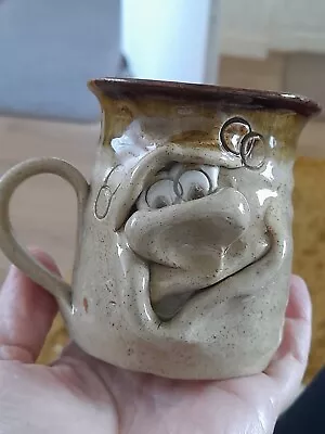 Buy Small Pretty Ugly Pottery Coffee Cup Ugly Face, Glazed Stoneware Made In Wales • 6.99£