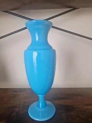 Buy Sevres France Blue Opaline Footed Glass Vase • 69£